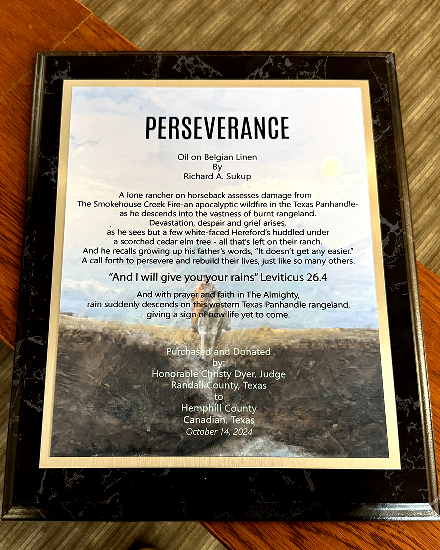 Artist Richard Sukup's words accompany his painting, "Perseverance"