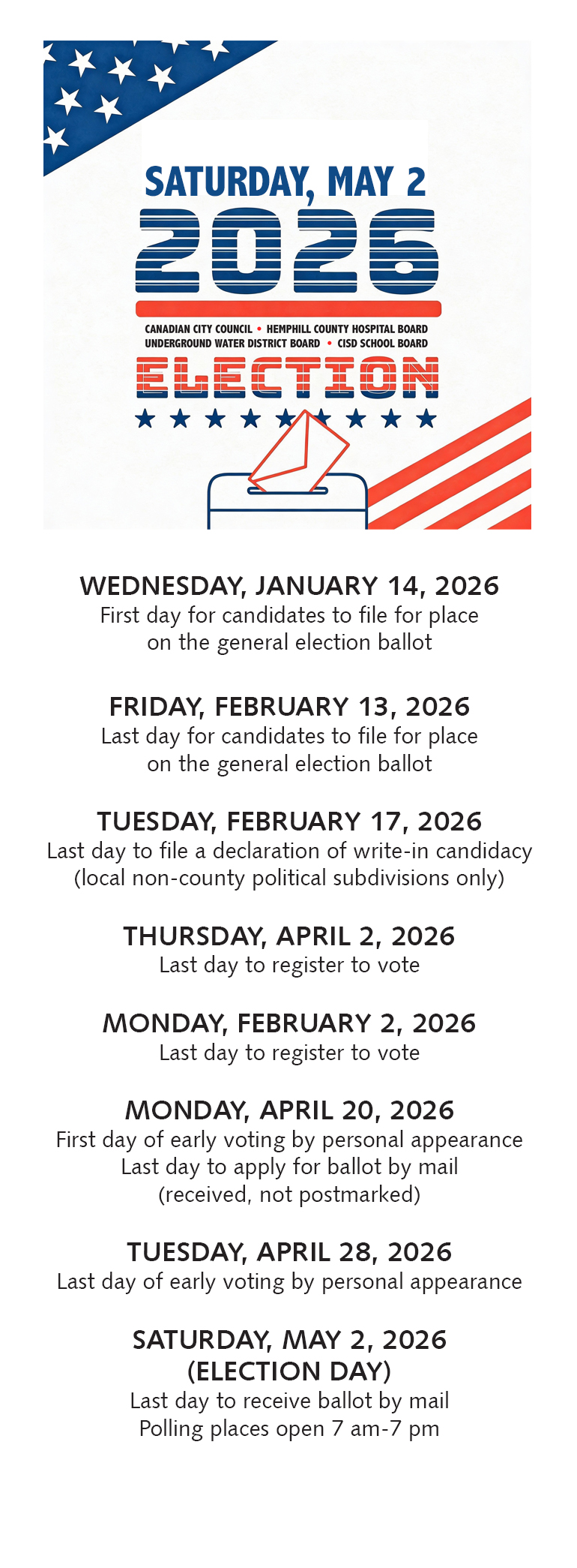 Dates to Remember