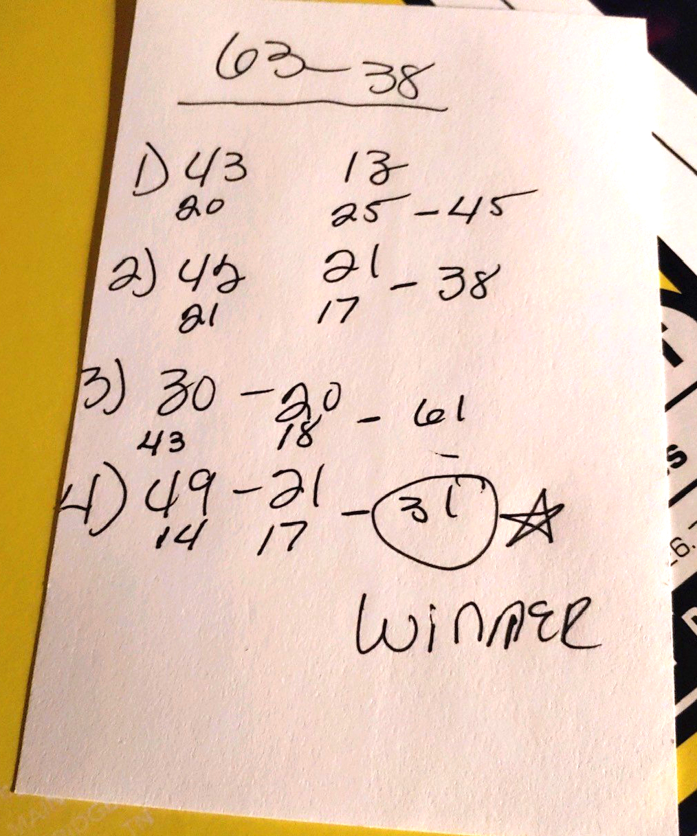 Jaquita's Pick 'Em Tally Week #1