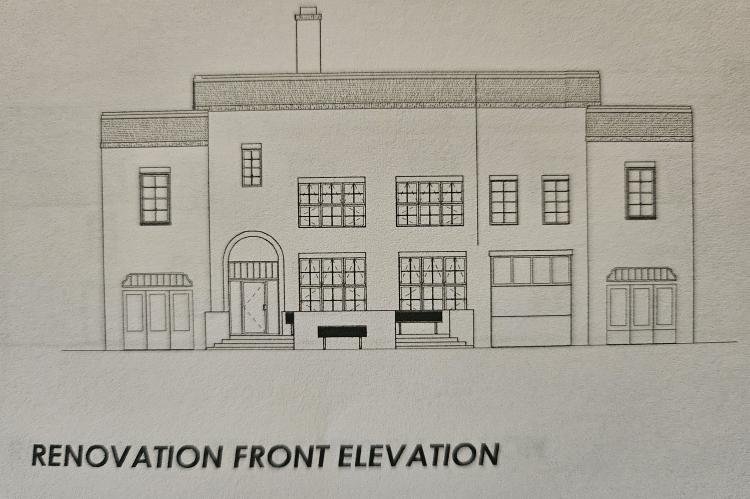 Architect’s rendering of restored City Hall exterior