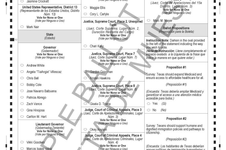 Pct 201 - Democratic Primary Ballot, P1