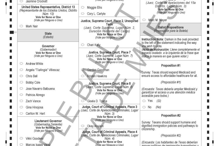 Pct 303 - Democratic Primary Ballot, P1