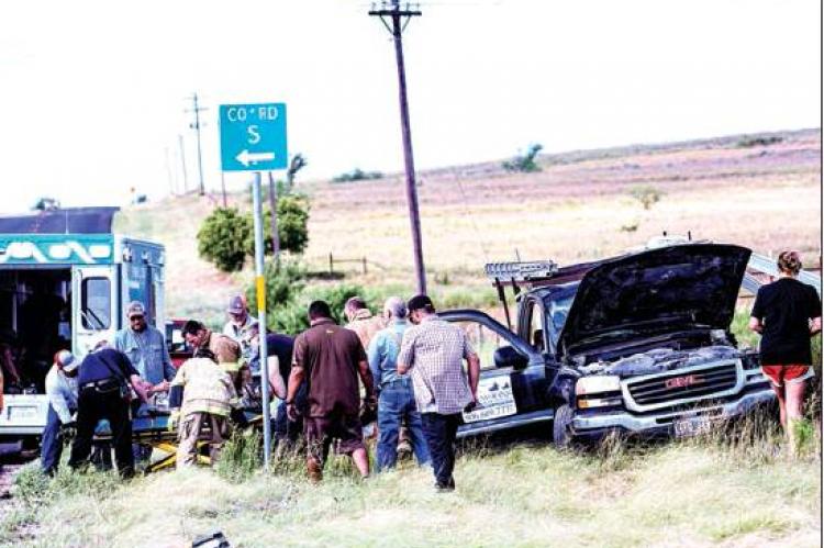 Two-vehicle collision sends two to hospital