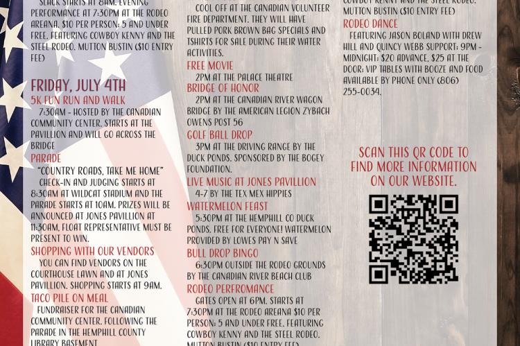 Fourth of July Event Calendar