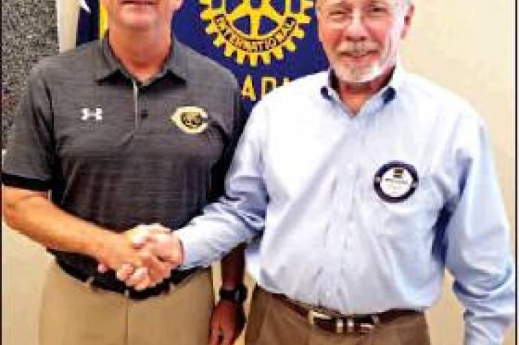 COACH CHRIS KOETTING AND ROTARIAN MIKE GARDINER
