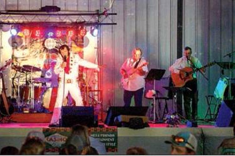 Casey McKanna &amp; Blue Suede on stage at the pavilion.