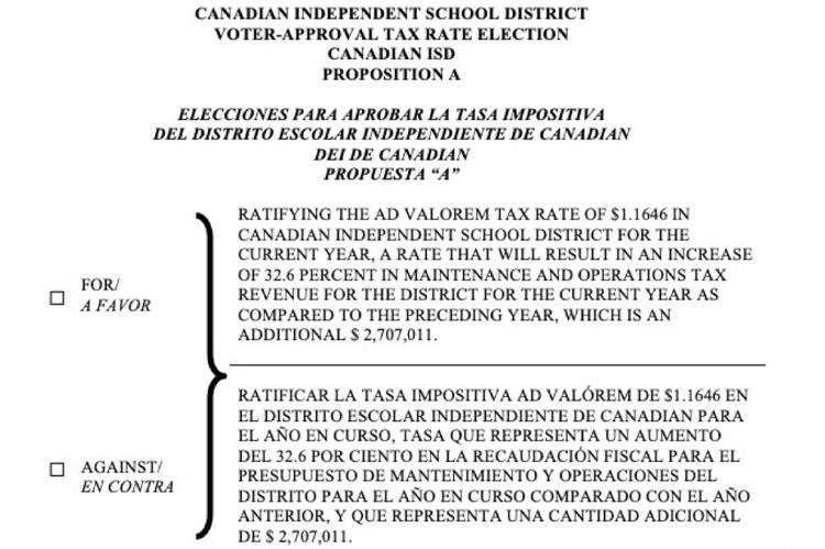 Proposition A Sample Ballot