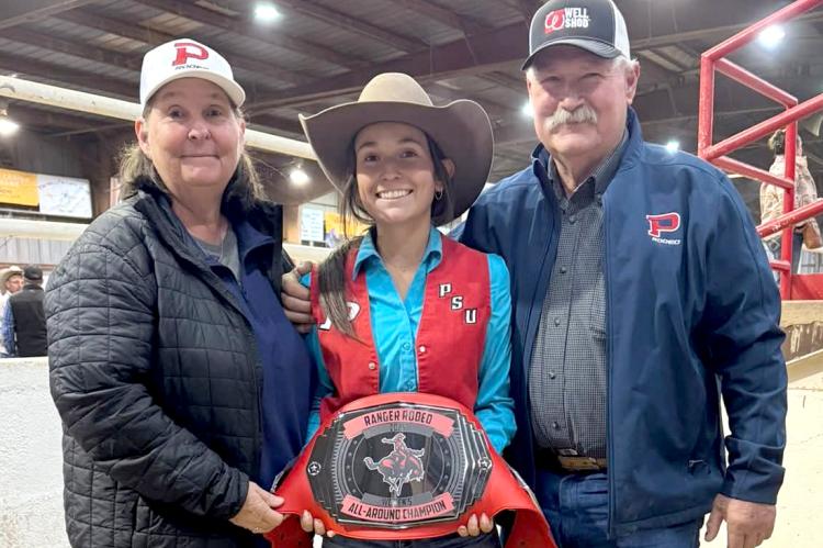 Camree Slavin with proud grandparents Barbie and John Long