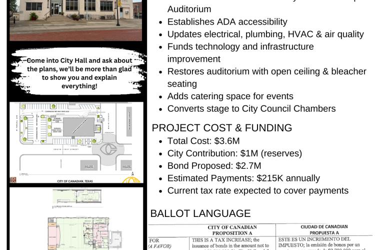 City of Canadian Bond Election Flyer