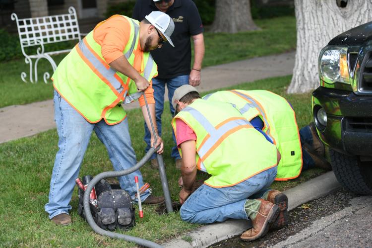 Installation of new city water meters by Secure Vision Contractors started first thing this Wednesday morning
