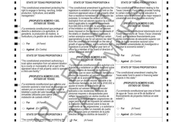 Sample Ballot Page 1