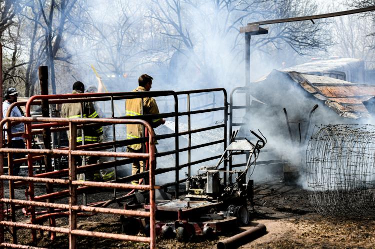The storage units were already fully-engulfed in flames when firefighters arrived