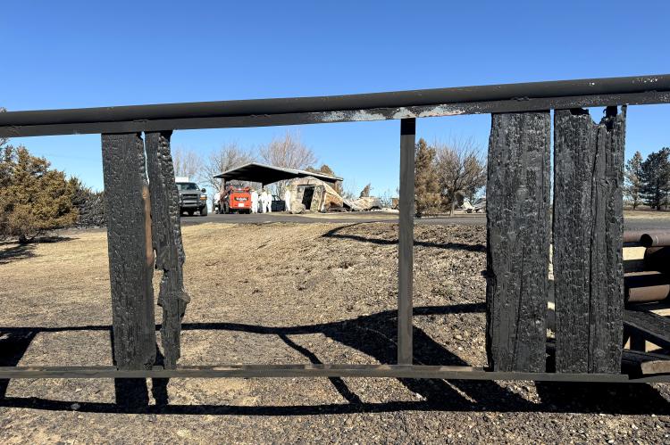 A view of the wreckage of Tom and JoAnne Wheeler's home 