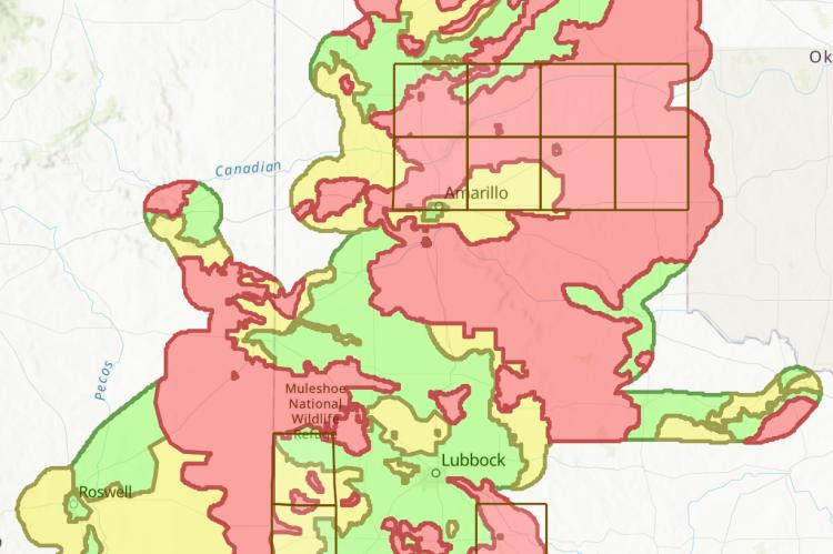 Map of initial counties with highest fire risk where cameras will be deployed