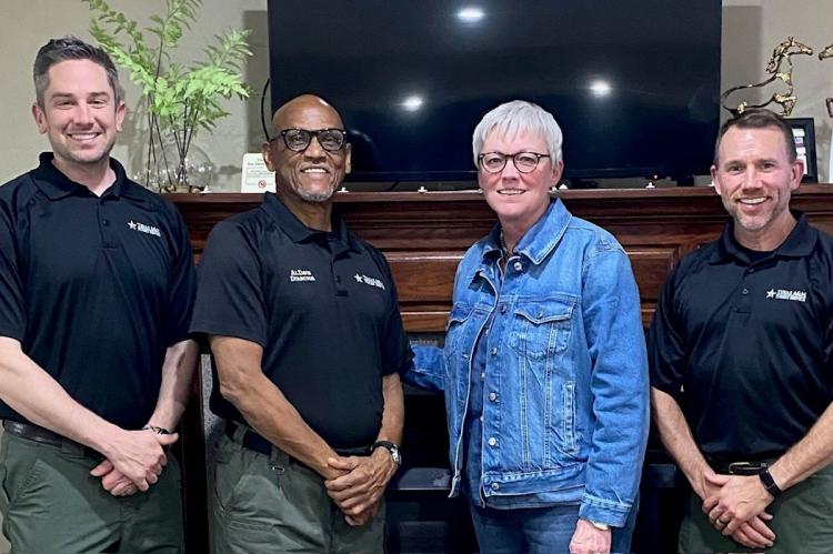 Hemphill County Judge Johnson with Texas A&M Forest Service leaders