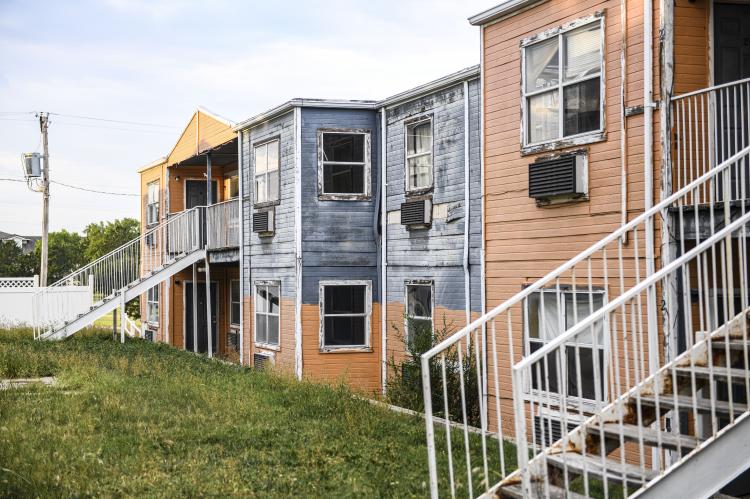 These photos taken at Canadian Apartments a couple of weeks ago illustrate the continued decline of the complex, which has been empty for months, but hasn’t been safe or habitable for years.