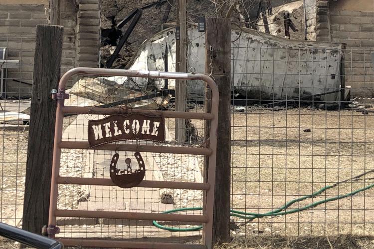 The front gate of Jim & Becky Black's home south of Canadian
