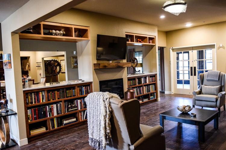A living area at the Prairie House