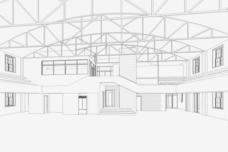 Architect's view of auditorium (back)