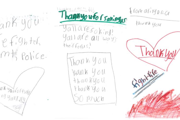 Thank-yous for first responders
