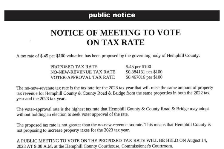 Notice of Public Hearing