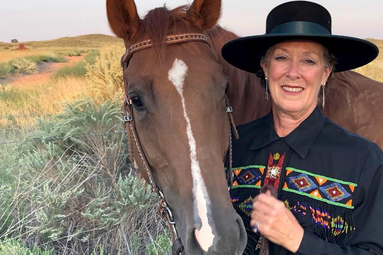 Tamara Reinhardt with her homebred mare, Yessir Imareddie