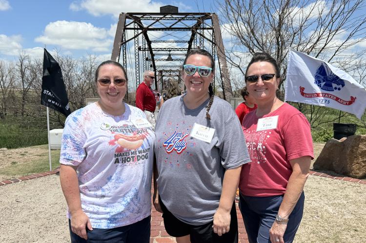 Bridge of Honor organisers Tamera Julian, Karen Bradford and Tina Godino