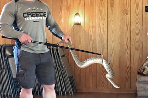 Seth Hanbury presents a program about snakes in 2018 at Lake Marvin Lodge during the Fall Foliage Festival