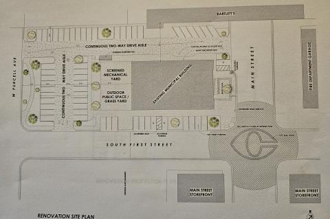 Architect’s Drawing of Restored City Hall Floor Plan