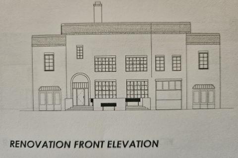 Architect’s rendering of restored City Hall exterior