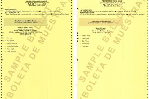 May 3, 2025 Election Sample Ballots