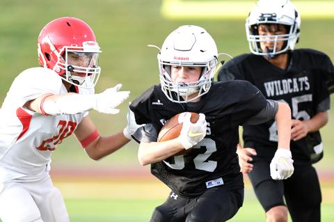 J.W. Coffee (32) rushed for a touchdown in a tough loss to Perryton
