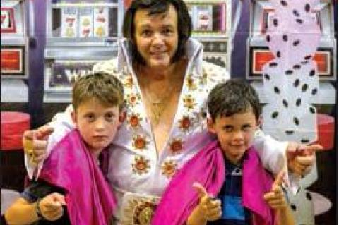 Christopher and Caleb Garcia of Lubbock with Elvis.