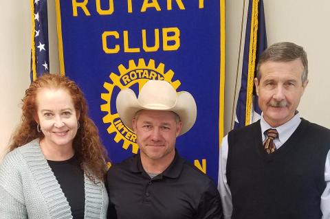 Bonnie & Jason Abraham with Rotarian George Briant