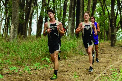 Rylun Clark and George Abraham running at Wheeler last Saturday at Wheeler