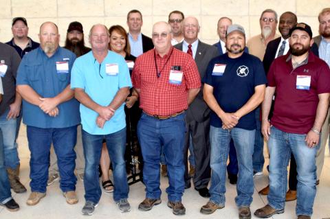 Canadian Maintenance Section employees Tanner Garza, Justin Jordan, Carl Bowman, Philip Woodward, Monty Gallagher, Esperanza Ochoa, Area Engineer Wes Kimmell, Matt Mann, James Reed, state Sen. Kel Seliger, state Rep. Four Price, Ricky Meraz, Andy Reed, THHS Deputy Executive Commissioner Wayne Salter, Daniel Sanchez, Pampa Area Engineer Zach Mayer, and Joe Davina.