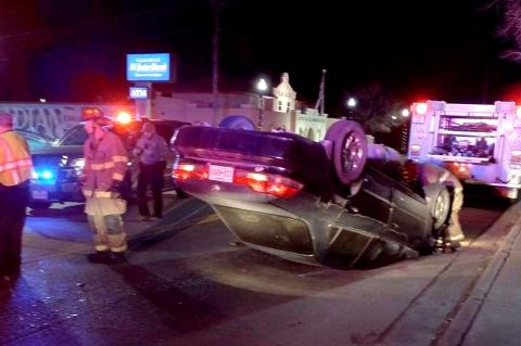 Law enforcement, paramedics and firefighters responded to the scene of this two-vehicle accident in downtown Canadian last week