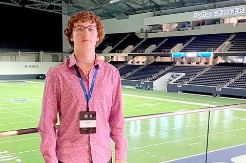 Camren Cavalier at Cowboys practice facility