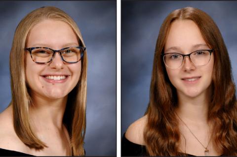 CHS Class of '24 Valedictorian Laney Hood and Salutatorian Ashley Perry 