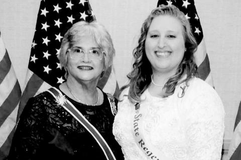 DAR member Katie Hill with the DAR state regent