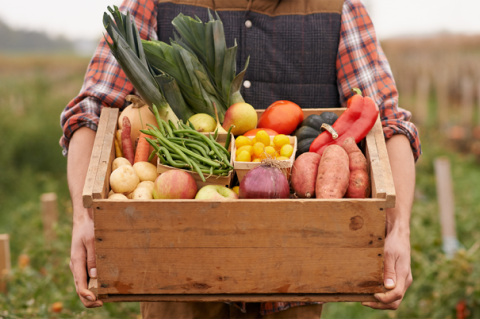 Farmer with produce