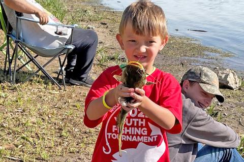 From the look on his face, Camden Robinson probably thought this catch should win the ugliest fish contest.