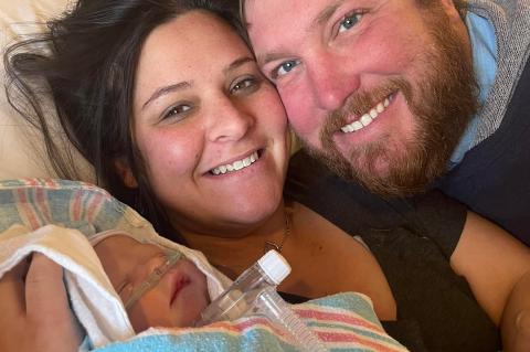 Spencer and Lacy Hanes with baby