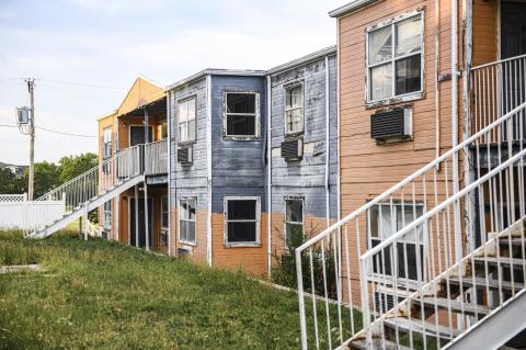 These photos taken at Canadian Apartments a couple of weeks ago illustrate the continued decline of the complex, which has been empty for months, but hasn’t been safe or habitable for years.