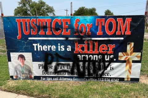No suspect has been identified in vandalism of Tom Brown sign, local authorities report