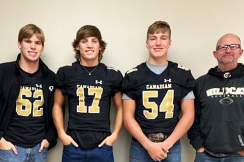 Sam Kendall, Clay Kendall, Karson Thompson, and Coach Chris Koetting