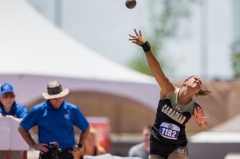 Mattie Boyd earns a silver medal in the shot put