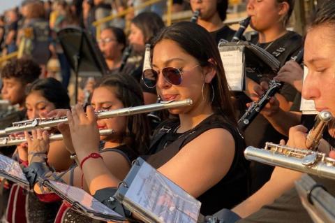 Flutists Jayla De la Cruz, Melissa Yanez, Emely Perez, Araceli Saldivar, and Stormy McIntosh.