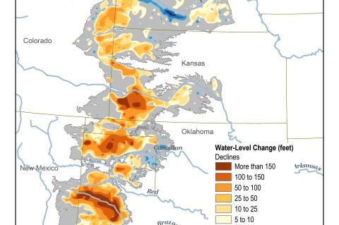 2019 Ogallala Aquifer Depletion Map from climate.gov