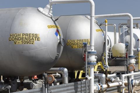 A gas gathering and processing plant near Canadian